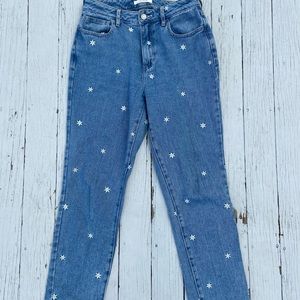 Pacsun daisy embroidered mom jeans size 27